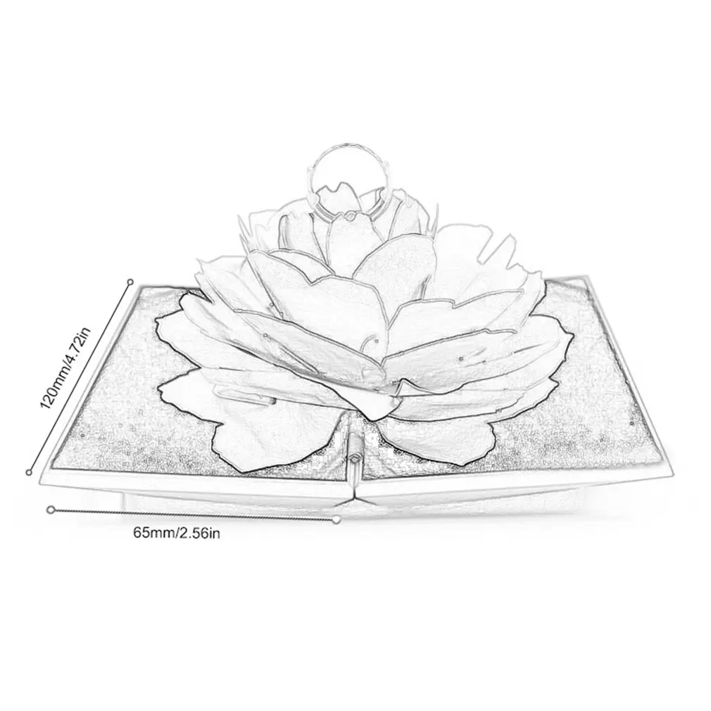 Новинка 2020 Новое складное кольцо коробка вращающаяся Роза день рождения День