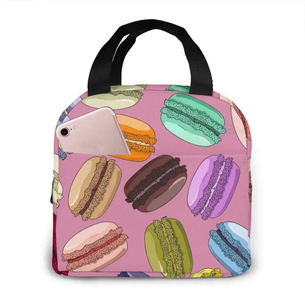 

Портативная сумка для обеда, термоизолированная Сумка-тоут для десертов, французского сладкого макарона, сумка-холодильник, контейнер для ...