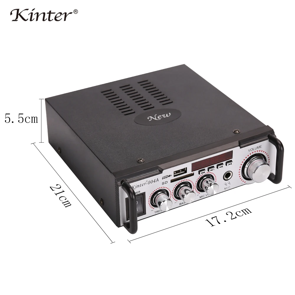 Kinter 004 караоке усилитель аудио 2 канала Hifi стерео звук с Bluetooth USB SD MIC вход FM радио