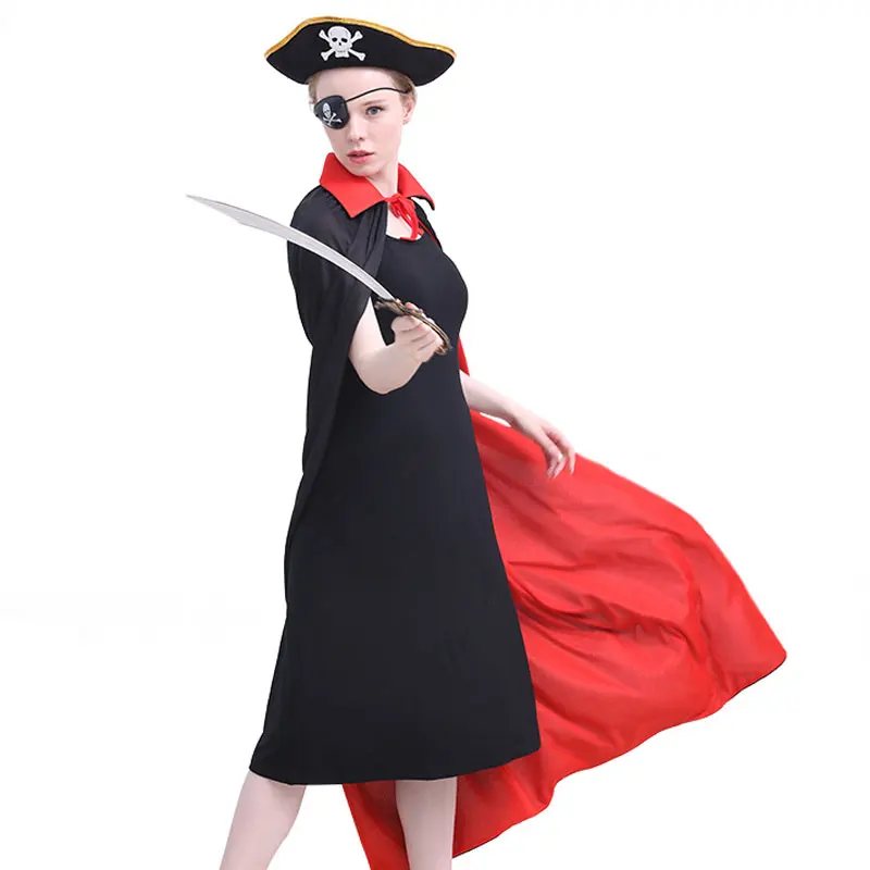 Украшение на Хэллоуин костюм плащ для взрослых и детей косплей Пиратская
