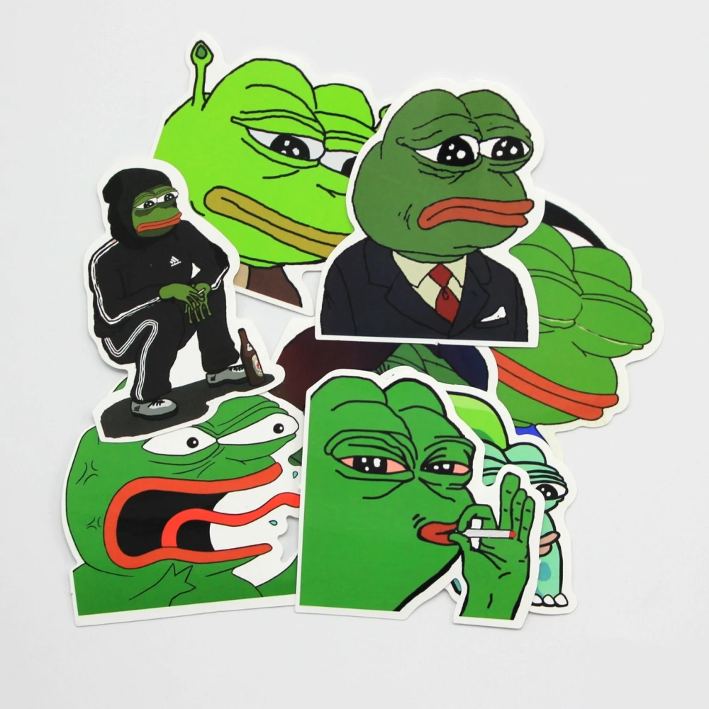 8 шт./лот Pepe Sad Лягушка забавная наклейка для автомобиля ноутбука багаж скейтборд