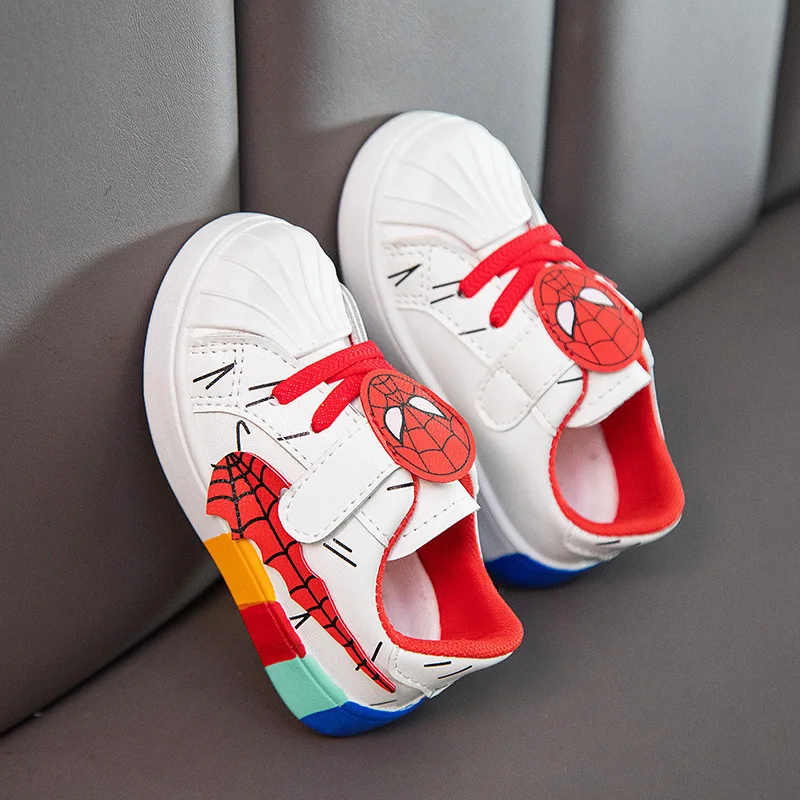

2021 Spiderman Disney Children Casual Shoes Hot Sales Cute Baby Girls Boys Toddlers Hook&Loop Kids Sneakers Tennis