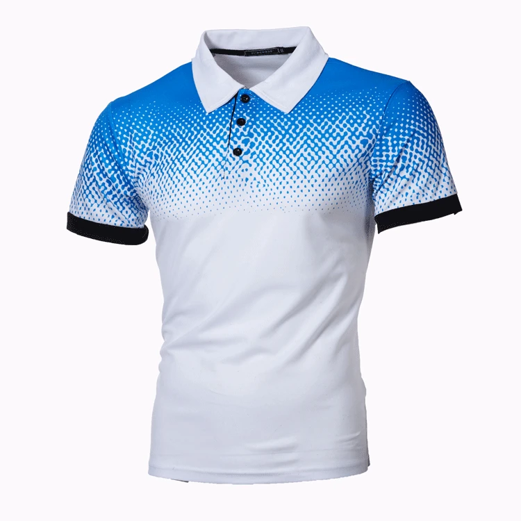 

Men Polo Shirt Casual Short Sleeve 2020 Summer Men's Wear Gradual Change 3DpoloT Shirt