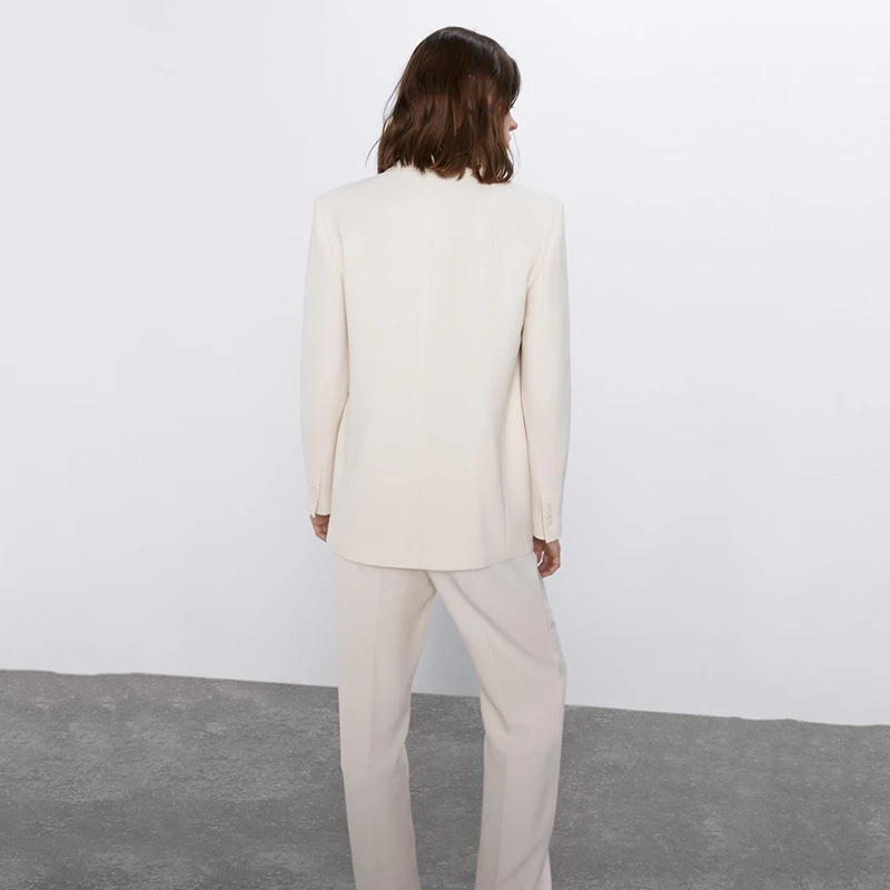 Женский блейзер с длинным рукавом ZA модный однотонный Повседневный офисный