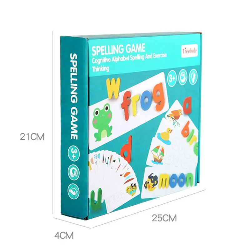 

English Alphabet Letters Toy Wood Early Education Cognitive Words Spelling Practice Word Spelling Game Toys For Children