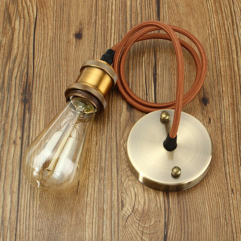 

60W Lamp Holder 1m Cable E27/E26 Vintage Retro Adjustable wire Replacement