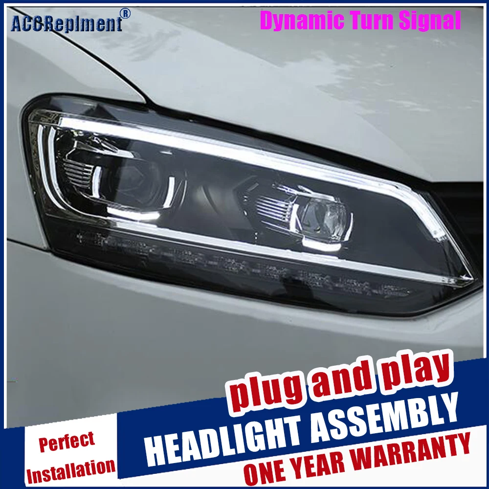 Фары для vw polo 2011 2018 новые модели светодиодсветодиодный фар стайлинга автомобилей