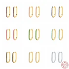 Пирсинг серьги 925 стерлингового серебра Красочные Циркон U Форма большой круг обруч серьги слуховая косточка с пряжкой для Женская обувь Pendientes