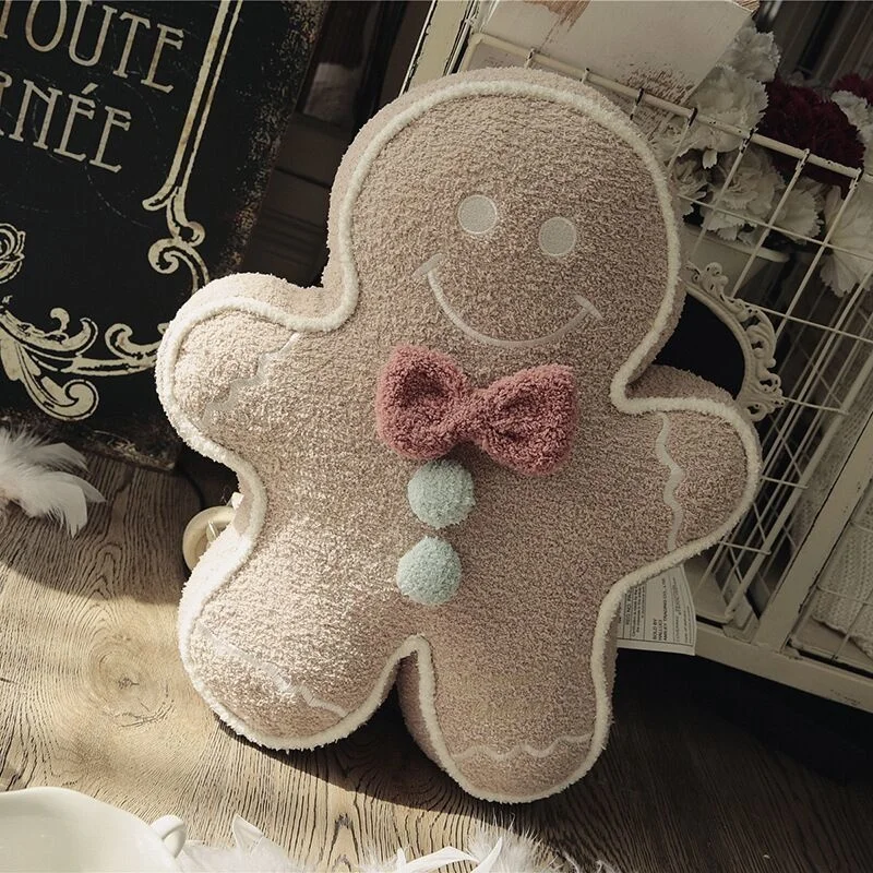 Mu&ntilde;eco de peluche de hombre de jengibre para ni&ntilde;os, juguete de decoraci&oacute;n del hogar de alta calidad, &aacute;rbol de Navidad, estrella, almohada-2