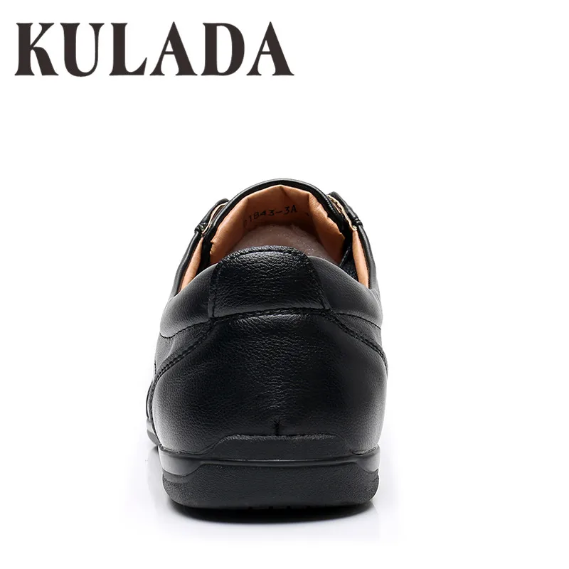Мужские повседневные кожаные туфли KULADA удобные ручной работы на шнуровке 2019 |