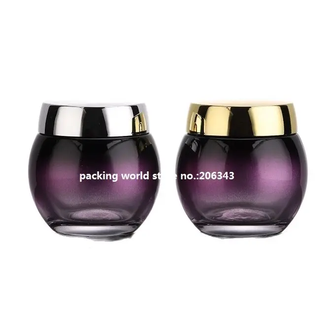 120G green/purple/red/black glass jar face mask/night cream/body scrub/essence/moisturizer/gel/skin care pot cosmetic packing | Красота и