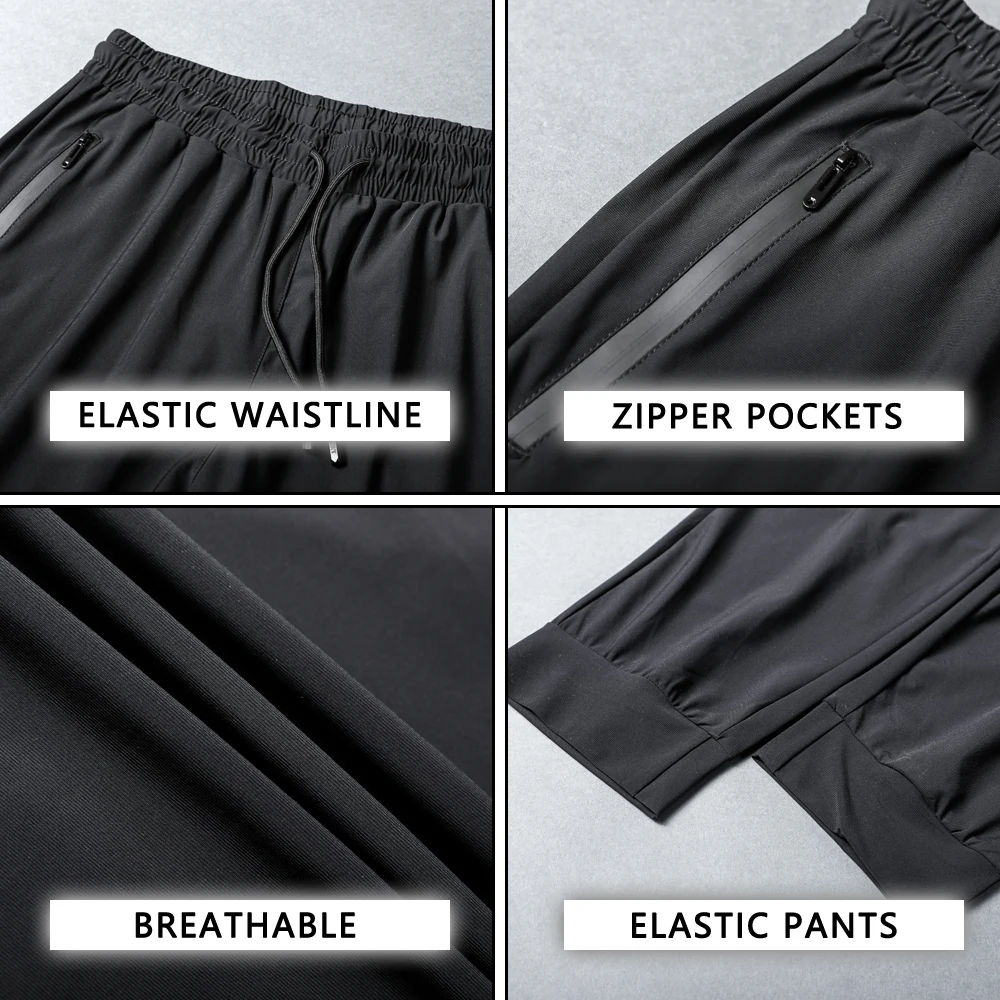 

Men Running Pants Soccer Training Pants With Zipper Pockets Football Trousers Jogging Fitness Gym Pants Workout Sport Pants
