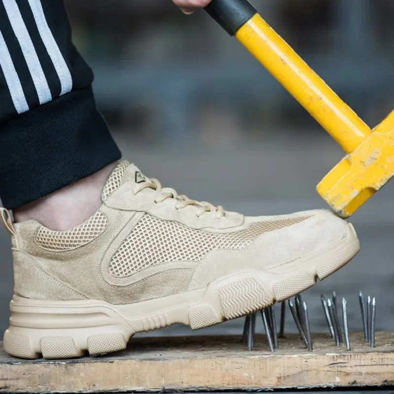 Защитные кроссовки для мужчин и женщин дышащие спортивные легкие со стальным