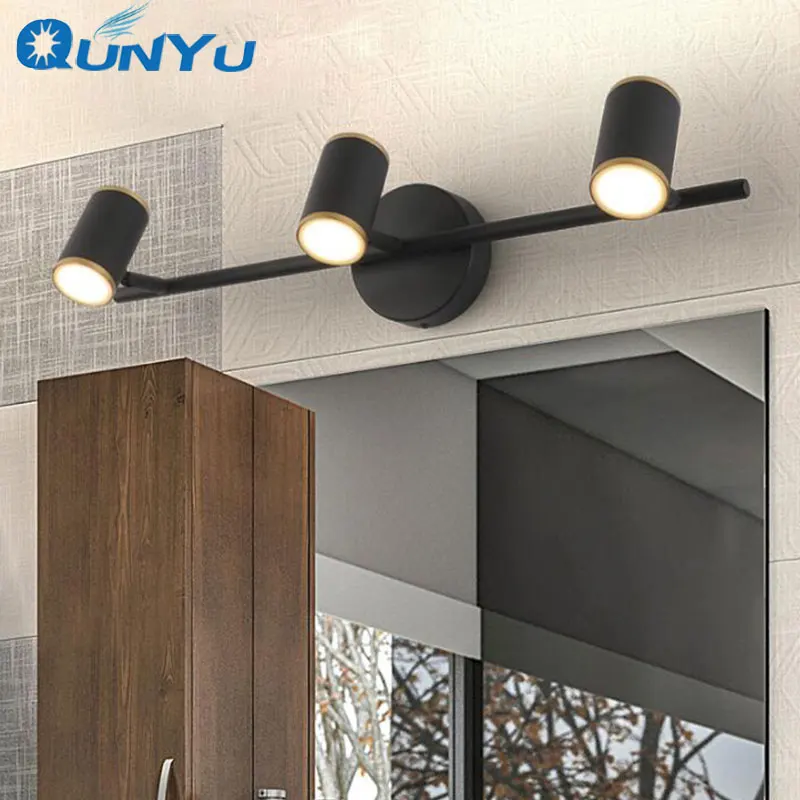 Post modern mirror lamp bathroom led retro Nordic waterproof cabinet black wall | Освещение