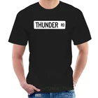 Thunder дороги дорожный знак Графический Футболка для мужчин спрингстином с коротким рукавом Классическая футболка из хлопка футболка с круглой горловиной и 2318R