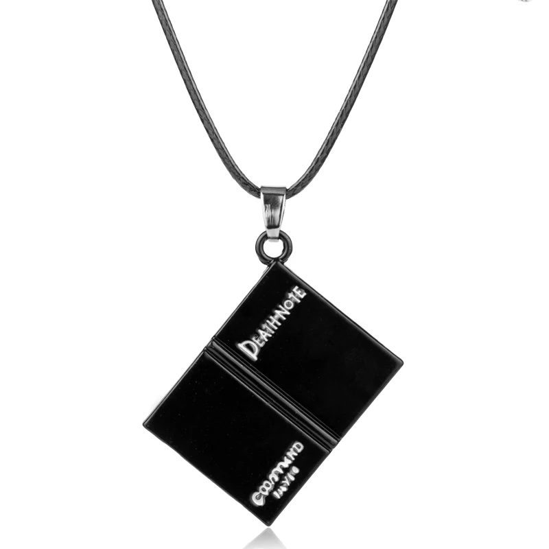Anime Death Note black Book Necklace Men Women Creative Jewelry alloy Charm Leather Rope Choker Prop Necklaces with Pendants