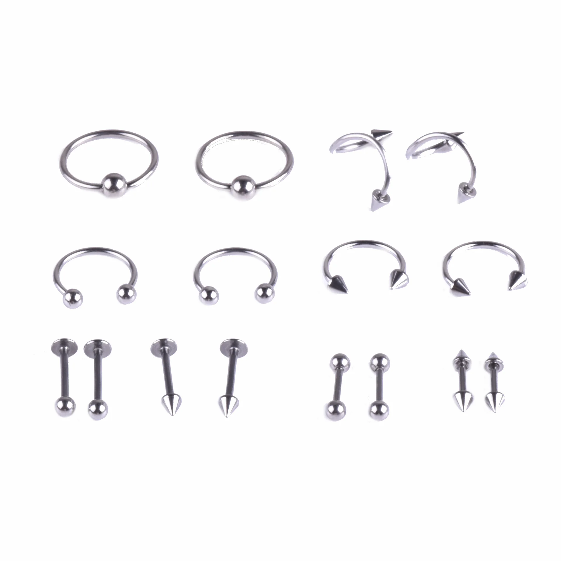 16/32 шт. Нержавеющая сталь ZirconLabret Сережка для пирсинга носа внутренний винт серьги-гвоздики с защитой от проколов; Привлекательные женские нос ювелирные изделия для пирсинга