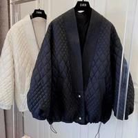 european goods loose casual classic retro rhombus light cotton padded jacket female 2021 autumn and winter new fashion