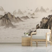 new chinese style artistic custom wallpaper abstract ink landscape living room background wall murals art decor photo painting