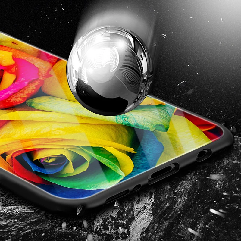 

Rose Flower Glass Case for Samsung Galaxy S21 A51 S20 A50 A71 A70 A12 S10 S9 S8 A21S S10e A20 A30 Note 20 8 10 9 Lite Plus Ultra