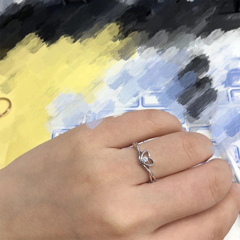 

Rose Gold Love Heart Zircon Ring Woman Ring Jewelry Valentine's Day Souvenir Men's Engagement Wedding Jewelry Gift for Women
