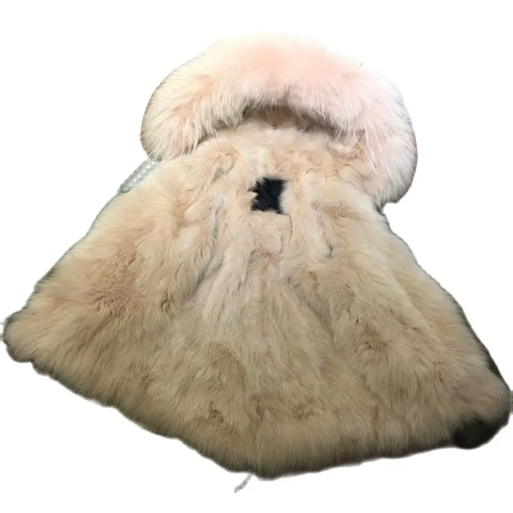 Бледно-розовая непромокаемая куртка Mr Mrs из лисьего меха для зимы оптовая цена |