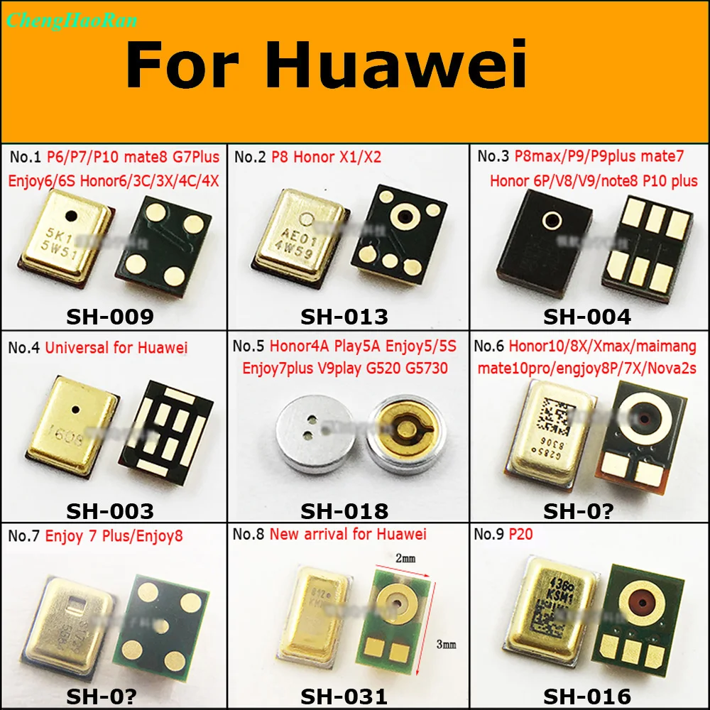 

ChengHaoRan 9models Repair parts MIC Microphone For HUAWEI Enjoy 8 Play 7x P10 P9 P20 Honor 4A 10 6plus V9 v20 Mate 7 30pro P20