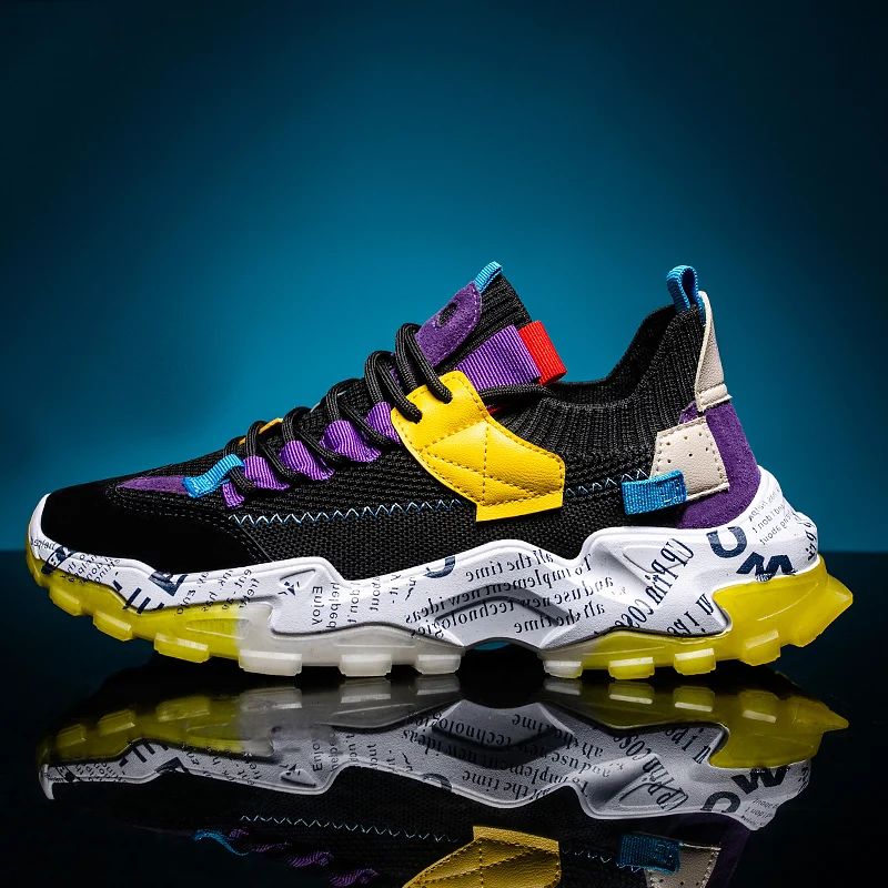 Brand Men's Chunky Sneakers Sports Shoes Breathable Mesh Running Shoes for Mens Comfortable Thick Sole Dad Shoes Retro Sneakers