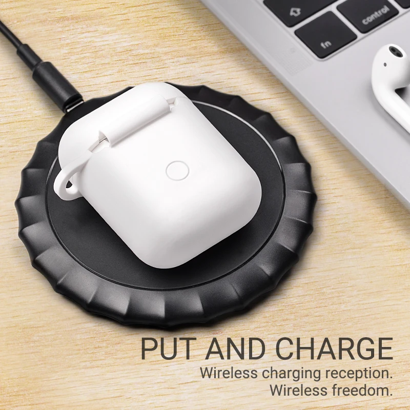 hoco CW22 силиконовый чехол для AirPods беспроводная зарядка защитный чехол от царапин и ударов для Air Pods поддержка для QI мягкий цветной чехол защита корпуса гарнитуры беспроводная зарядка