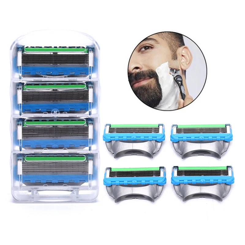 

3/4Pcs Face Care Shaving Razor Blades Men's Safety Razor 2/5 Layer Blades Face Care Manual Shaving Blades Cassette Replacement