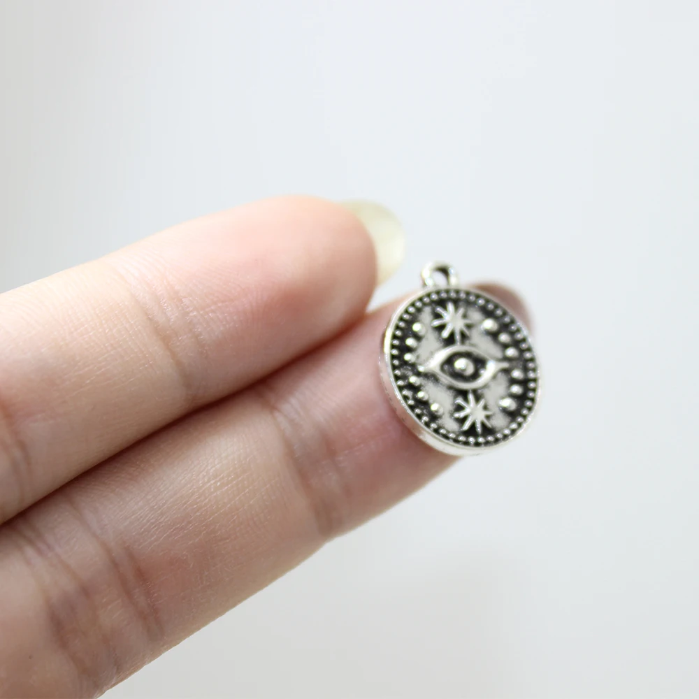 Yamily 15 шт.-красивая монета с глазами Очаровательная подвеска из цинкового сплава