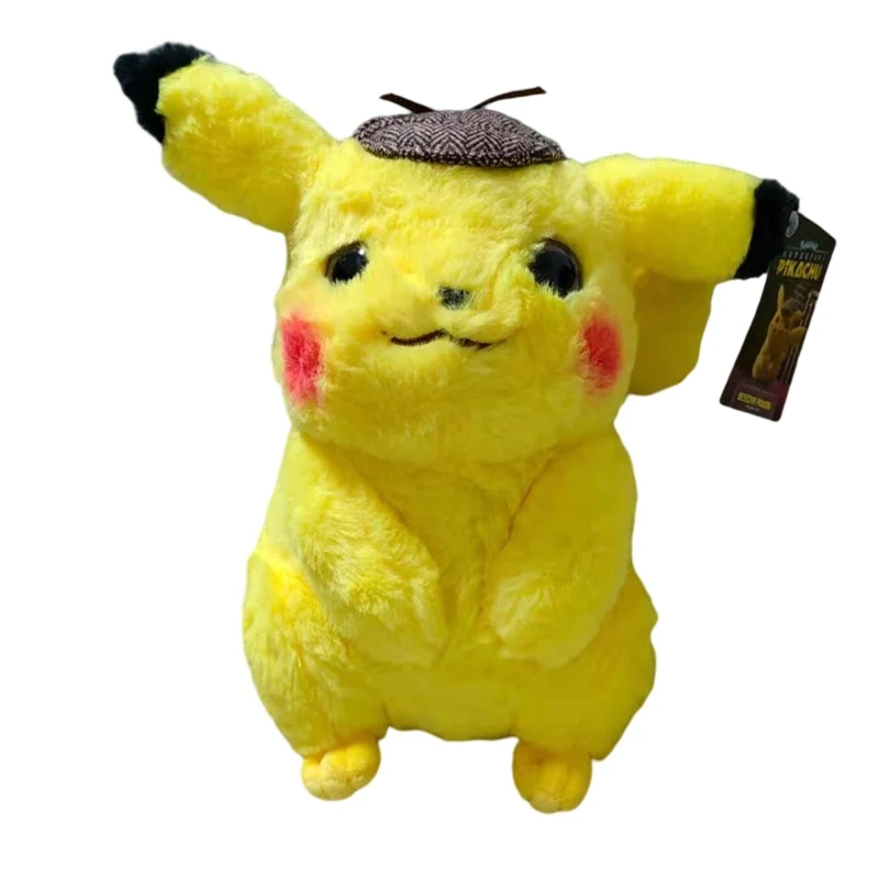 

Original Pokemon Game Anime Cartoon Kawaii Detective Pikachu Plush Toy Soft Stuffed Dolls Children Gift 30cm