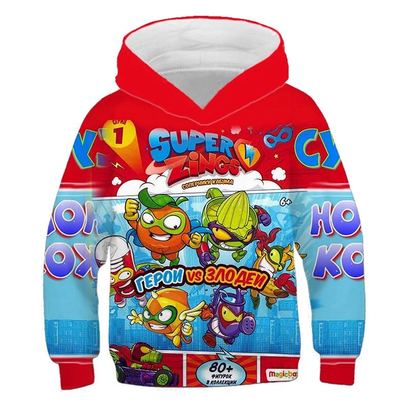 Disfraz de SuperZings Serie 7 para ni&ntilde;os y ni&ntilde;as, ropa con estampado 3D, sudaderas con capucha, Tops de manga larga-2