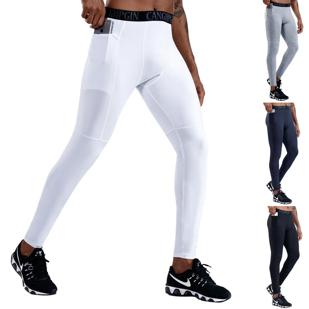 Men's Fitness Trousers with Pockets PRO Running Training Sports Stretch Wicking Quick-dry Tight Complet Jogging Homme | Спорт и