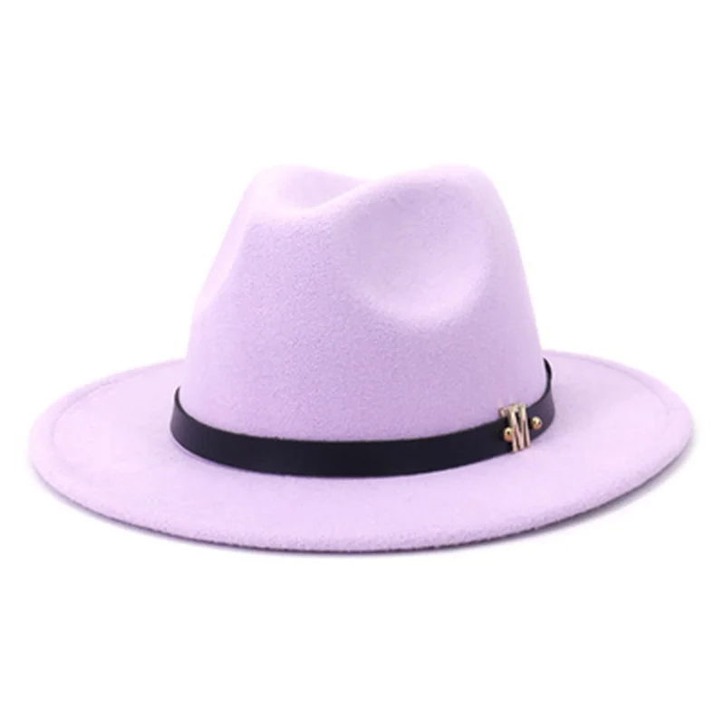 

women hats solid color with band belt black white khaki winter hats fedora felted formal dress wedding vintage men winter hats