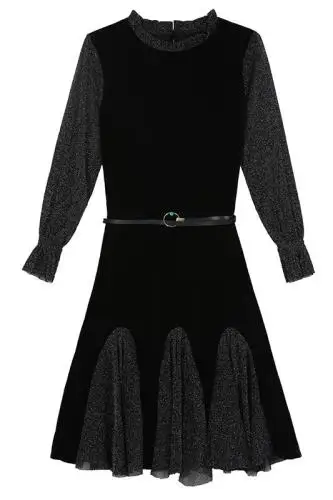 Модное женское платье в Корейском стиле летнее с длинным рукавом Короткие