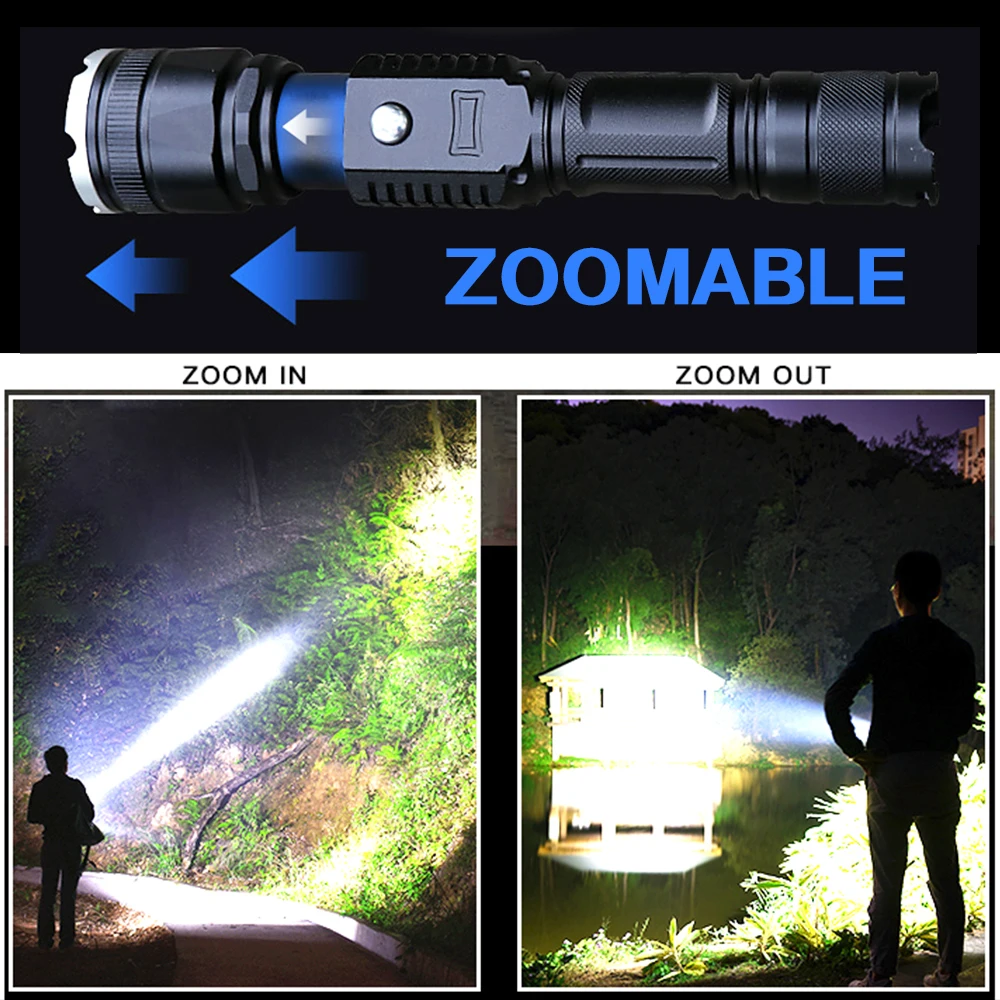 Мощный фонарик с зарядкой от USB постоянного тока масштабируемый 5 режимов фонарь