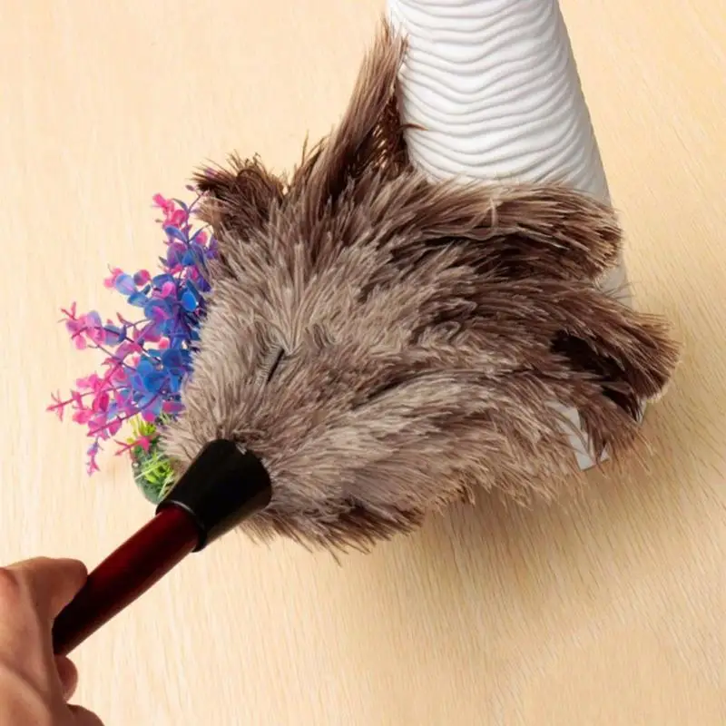 Feather Dusters Ostrich Duster With Long Handle Brush Electrostatic Dust Household Cleaning Accessories Dust Cleaning Tools images - 6