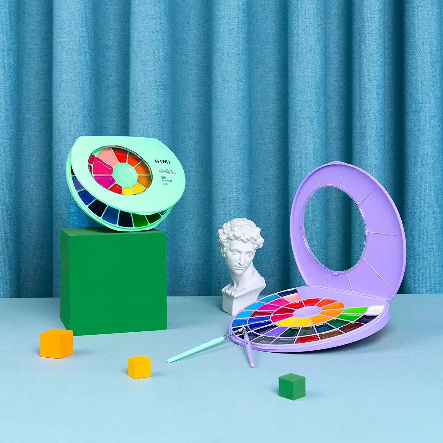 HIMI сплошной набор акварельных красок 24/38 Ассорти Цвета Портативный порошок гуашь