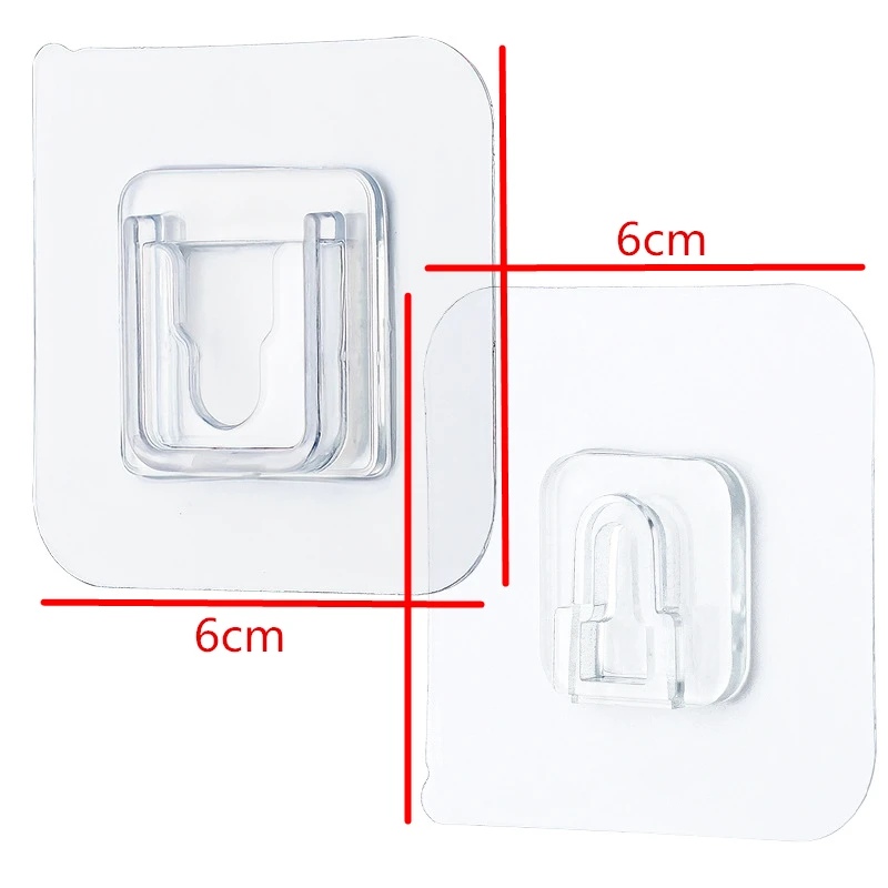 

5/10 Pair Double Sided Adhesive Wall Hooks Hanger Strong Transparent Hooks Suction Cup Sucker Wall Storage Holder for Bathroom