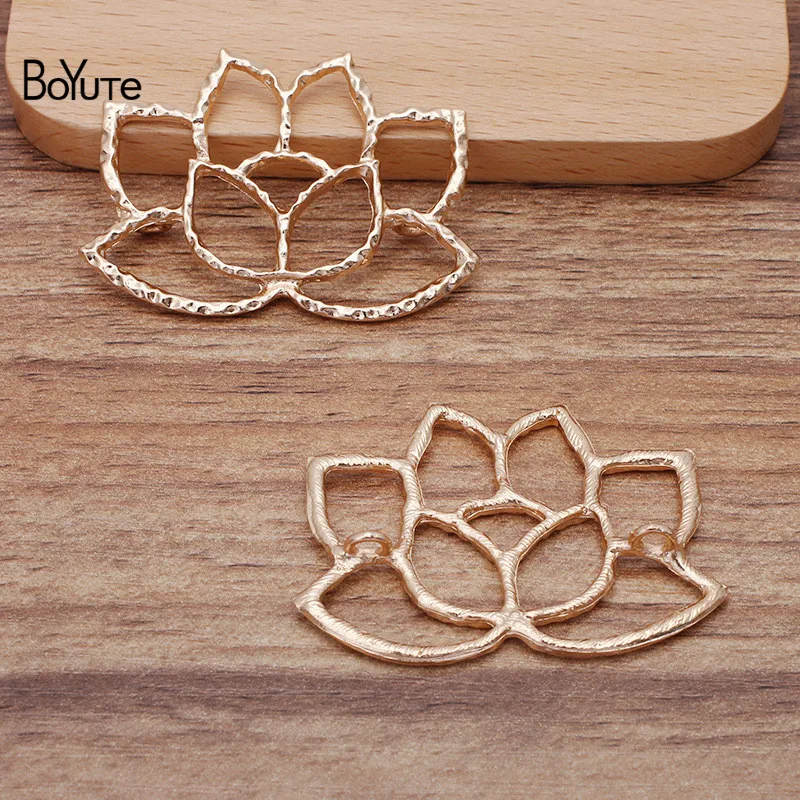 

BoYuTe (10 Pieces/Lot) 49*35MM Metal Alloy Lotus Materials Vintage DIY Hand Made Jewelry Accessories