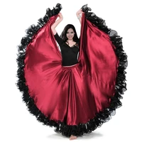 flamenco skirts women belly dance skirt 720%c2%b0 big swing skirts belly dance costume satin spanish skirt long belly dancing skirt