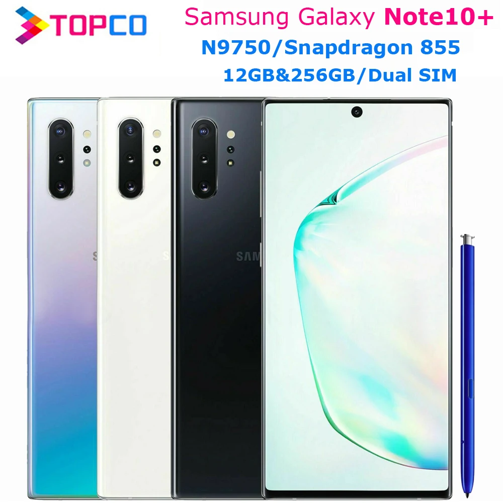 Оригинальный телефон Samsung Galaxy Note10 + Plus N9750 с двумя SIM-картами Восьмиядерный