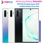 Оригинальный телефон Samsung Galaxy Note10 + Note10 Plus N9750, телефон с двумя SIM-картами, Восьмиядерный процессор Snapdragon 855, экран 6,8 дюйма, двойная камера 16 МП и 12 МП, 12 Гб и 256 ГБ