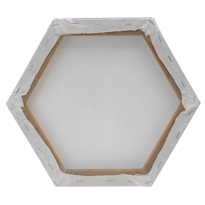 

2021 1Pcs Hexagon White Cotton Wood Frame Canvas Board Watercolor Painting Crafts for Professional Artist Canvas Oil Painting
