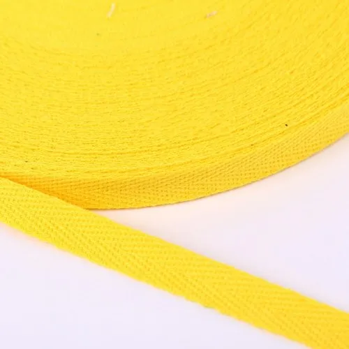 6 Yellow 1 см 2 см Разноцветные елочные ленты хлопок тканая лента шитье оверлок ткань ремень DIY Аксессуары 3 метра - Цвет: 6 Yellow