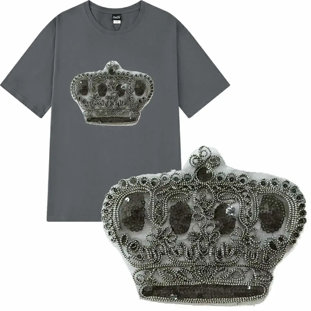 

large embroidery big crown patches for clothing DO-3034