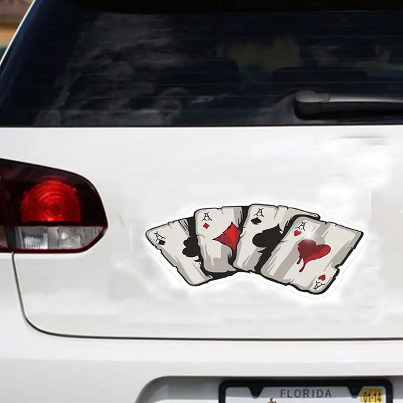 

12x8CM CM Cartoon Playing Cards A Decal PVC Motorcycle Car Sticker