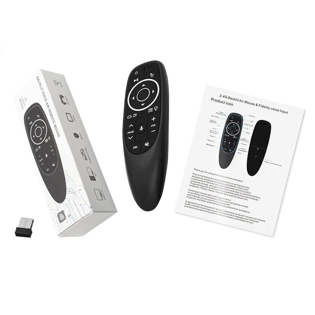 

G10s Pro 2.4G Wireless Air Mouse Google Voice Remote Control With Backlit Microphone IR Learning 6-axis Gyroscope for TV Box