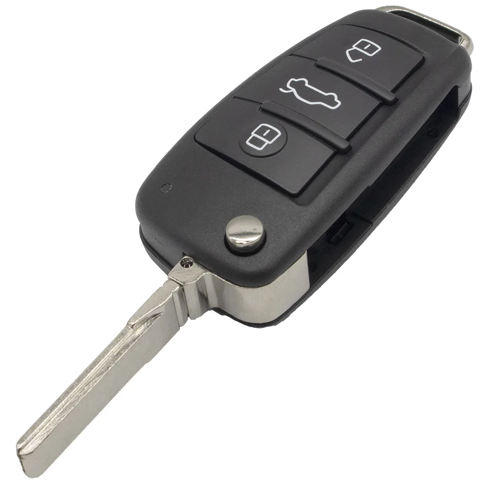 with blade key shell WhatsKey Складной Дистанционный флип-чехол для автомобильного ключа 3 кнопки для Audi A3 A4 A6 A6L A8 Q7 TT замена ключа брелок чехол - Количество кнопок: with blade key shell